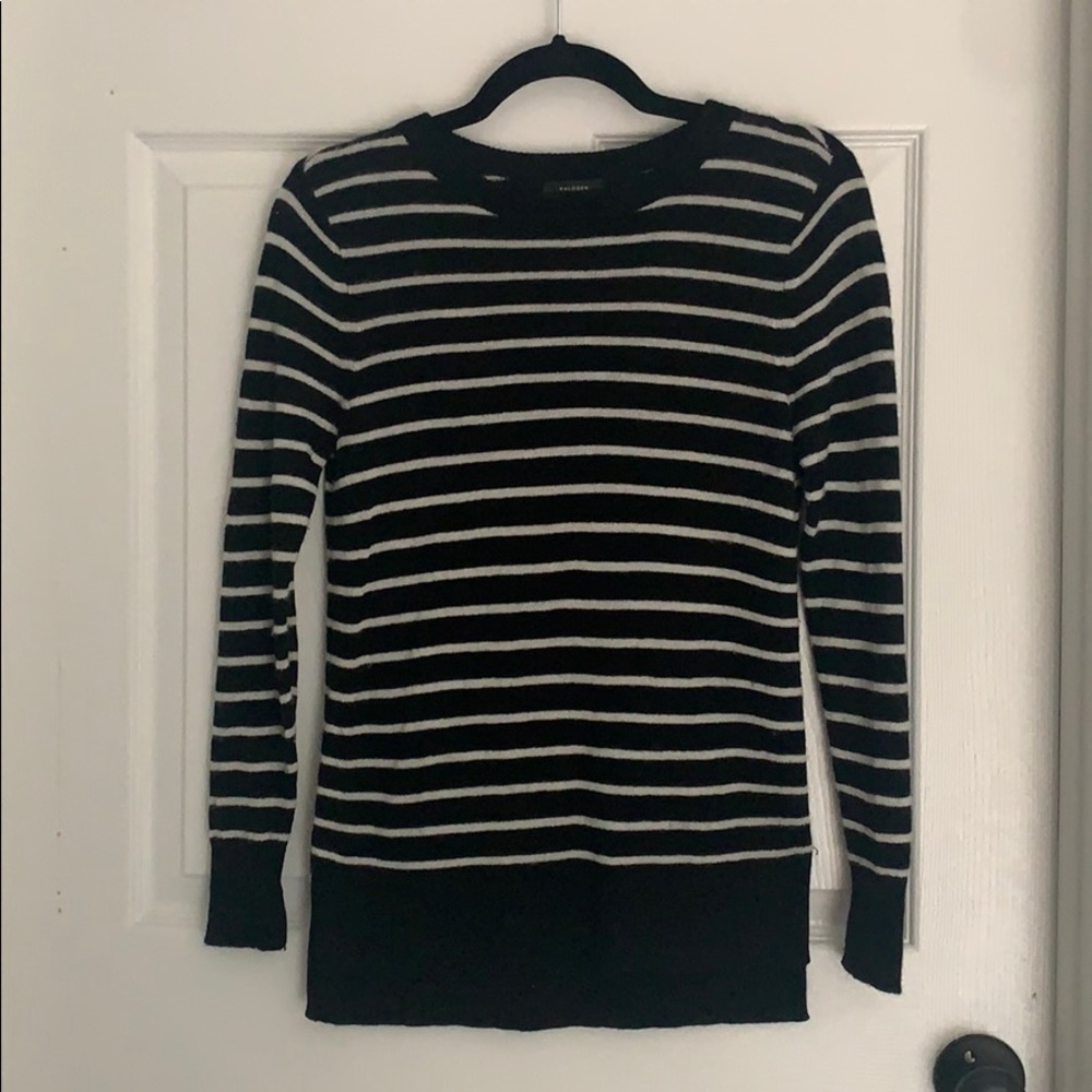 Halogen petite striped cashmere sweater